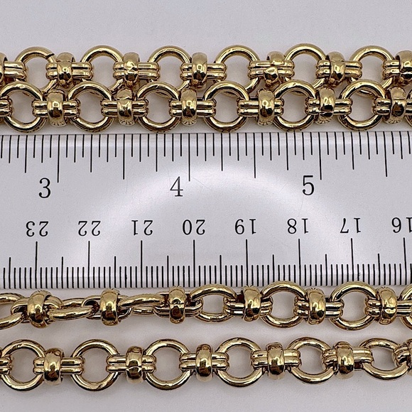 Francesca Visconti 48” Gold Double Love Knot Link Chain Long Necklace w Gift Box - Picture 4 of 8